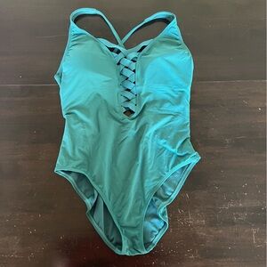 Bleu Rod Beattie green one piece swimsuit adjustable straps removable pads
